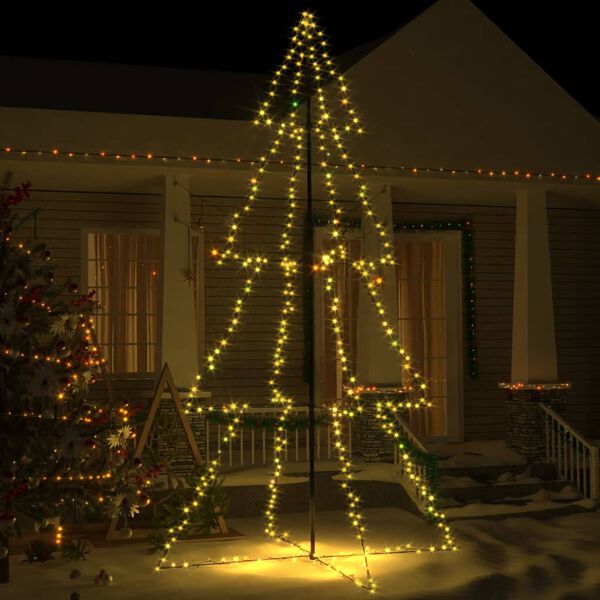 vidaXL Arbre de No&euml;l c&ocirc;ne 360 LED d'int&eacute;rieur/d'ext&eacute;rieur 143x250 cm