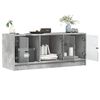 vidaXL Meuble TV avec portes en verre gris béton 102x37x42 cm