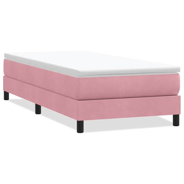 vidaXL Sommier à lattes de lit sans matelas rose 100x210 cm velours