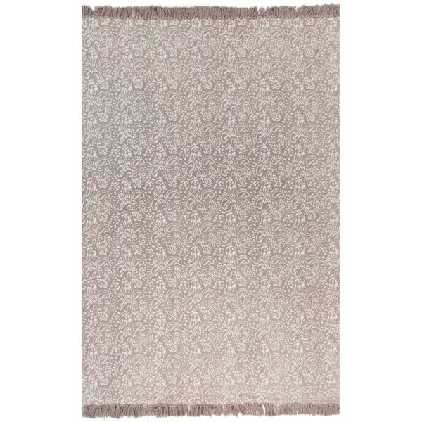 vidaXL Tapis Kilim Coton 120 x 180 cm avec motif Taupe