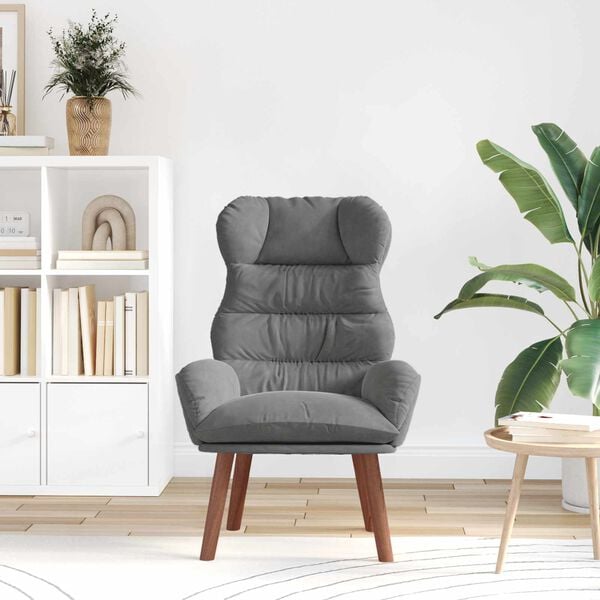 vidaXL fauteuil Gris fonc&eacute; 69 x 74 x 93 cm Velours