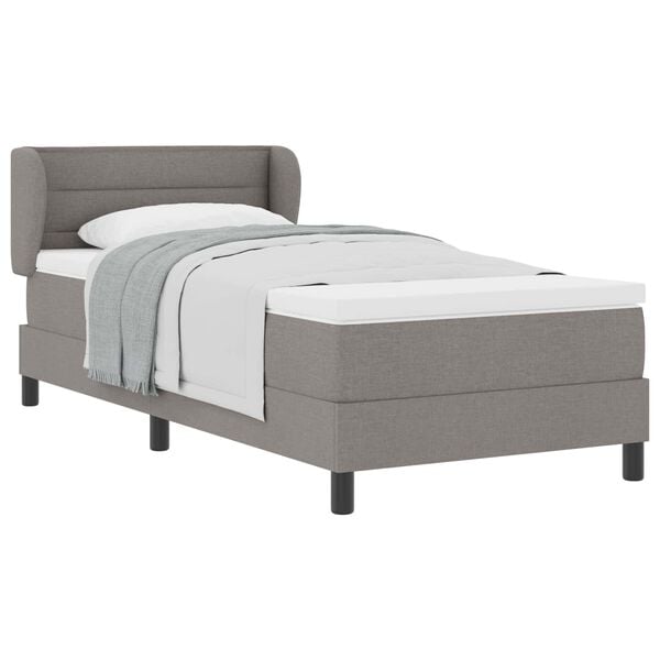vidaXL Lit &agrave; ressorts avec matelas Taupe 100 x 200 cm tissu