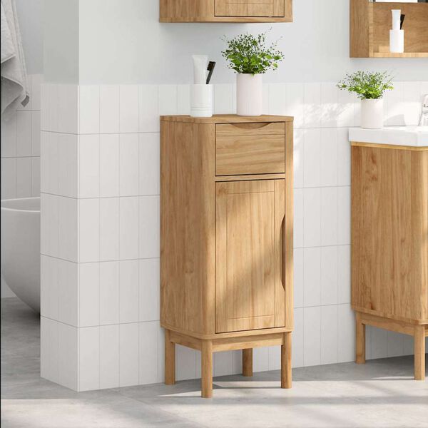 vidaXL Armoire de salle de bain FLORO Cire marron 35 x 30 x 90 cm