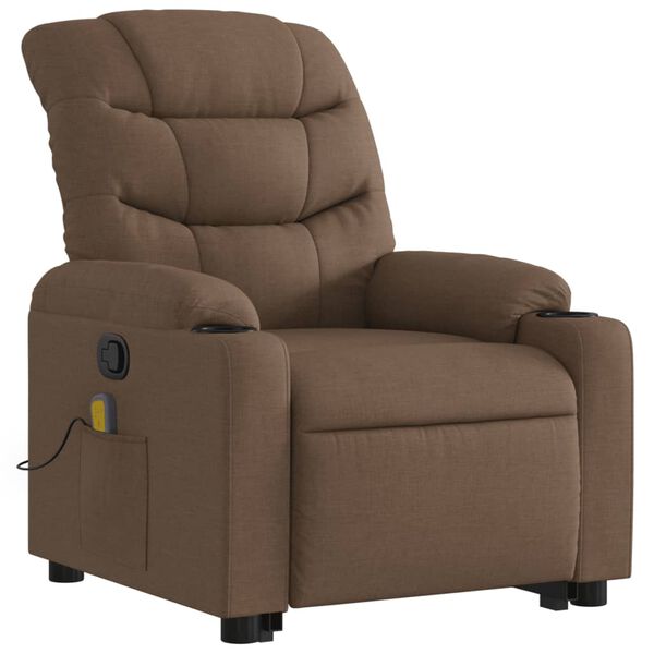 vidaXL Fauteuil de massage inclinable Marron Tissu