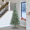 vidaXL Arbre de No&euml;l artificiel floconn&eacute; de neige avec lumi&egrave;re LED