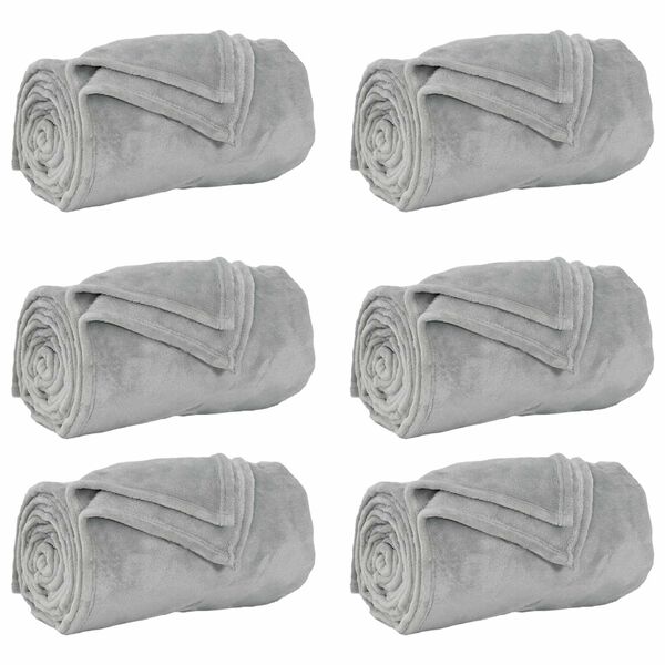 vidaXL Couvertures &agrave; jeter 6 pcs Gris 130 x 150 cm Toison