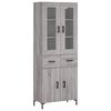 vidaXL Buffet haut Sonoma gris 69,5x34x180 cm Bois d'ing&eacute;nierie