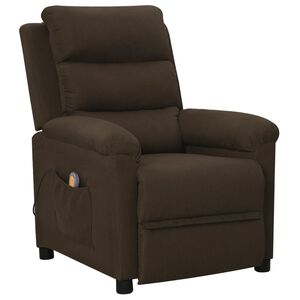 vidaXL Fauteuil de massage Marron fonc&eacute; Tissu