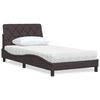vidaXL Lit avec matelas marron foncé 100x200 cm tissu