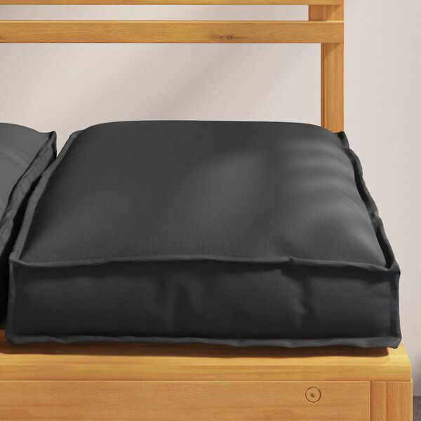 vidaXL Coussin 2 pcs Noir 40 x 40 x 8 cm Tissu Oxford