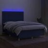 vidaXL Sommier &agrave; lattes de lit et matelas et LED Bleu 140x190 cm Tissu