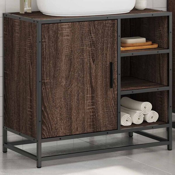 vidaXL Armoire de lavabo de salle de bain chêne marron 65x33x60 cm