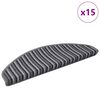 vidaXL Tapis d'escalier auto-adh&eacute;sifs 15 pcs Gris 65 x 21 x 4 cm