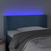 vidaXL T&ecirc;te de lit &agrave; LED Bleu fonc&eacute; 103x16x78/88 cm Velours