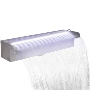 Lame d'eau rectangulaire &agrave; LED 45 cm en acier inoxydable pour piscine