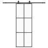 vidaXL Porte coulissante kit de quincaillerie noir 76x205 cm verre ESG