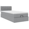 vidaXL Cadre de lit ottoman et matelas gris clair 90x190 cm tissu