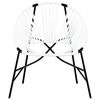 vidaXL Chaise œuf de jardin noir et blanc résine tressée
