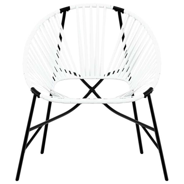 vidaXL Chaise œuf de jardin noir et blanc résine tressée