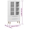 vidaXL Armoire à vitrine MOLDE Blanc 90x35x175 cm Bois de pin massif