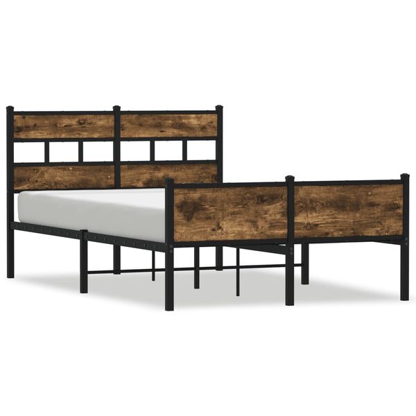 vidaXL Cadre de lit sans matelas ch&ecirc;ne fum&eacute; 120x190 cm bois ing&eacute;nierie