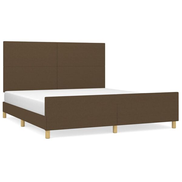 vidaXL Cadre de lit sans matelas marron fonc&eacute; 180x200 cm tissu