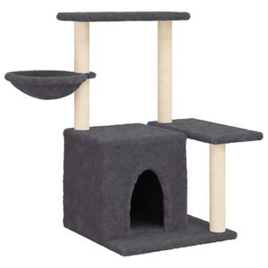 vidaXL Arbre &agrave; chat avec griffoirs en sisal Gris fonc&eacute; 83 cm