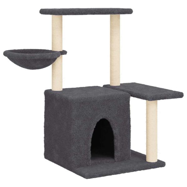 vidaXL Arbre &agrave; chat avec griffoirs en sisal Gris fonc&eacute; 83 cm