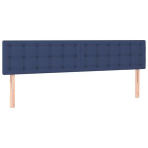 vidaXL T&ecirc;tes de lit 2 pcs Bleu 100x5x78/88 cm Tissu