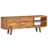 vidaXL Meuble TV Bois d'acacia avec portes sculpt&eacute;es 117 x 30 x 40 cm