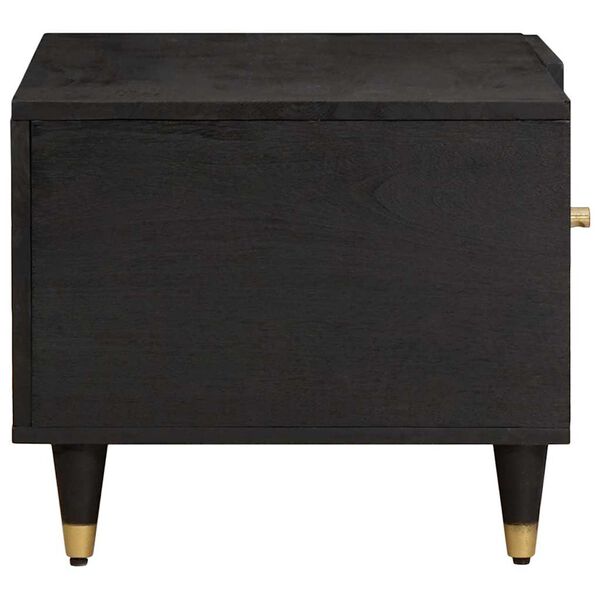 vidaXL Table basse Noir 80 x 50 x 40 cm Bois de mangue massif