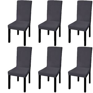 vidaXL Housse de chaise droite extensible 6 pcs anthracite