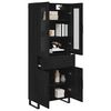 vidaXL Haut Armoire 2 pcs Ch&ecirc;ne noir Bois Agglom&eacute;r&eacute; et Verre