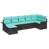 vidaXL Ensemble de canap&eacute; de jardin avec coussin 7 pcs Poly rotin