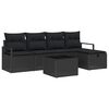 vidaXL Ensemble de canap&eacute; de jardin avec coussin 6 pcs Noir Poly rotin