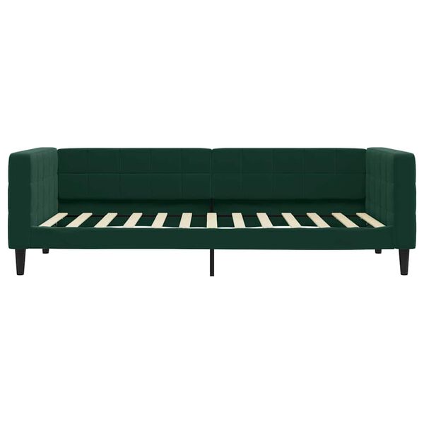 vidaXL Lit de repos sans matelas vert fonc&eacute; 100x200 cm velours