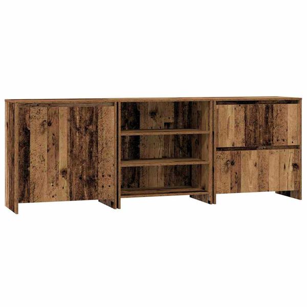 vidaXL Buffet 3 pcs Bois ancien 70 x 41 x 75 cm Bois d'ing&eacute;nierie