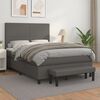 vidaXL Sommier &agrave; lattes de lit avec matelas Gris 140x190 cm Similicuir