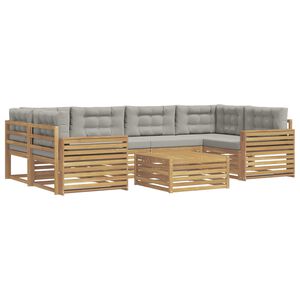 vidaXL Ensemble de canap&eacute;s d'ext&eacute;rieur 7 pc Blanc et gris clair