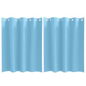 vidaXL Rideaux occultants avec anneaux 2 pc Bleu clair 140 x 140 cm