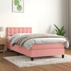 vidaXL Sommier &agrave; lattes de lit avec matelas Rose 90x190 cm Velours
