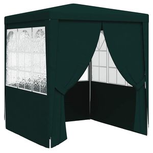 vidaXL Tente de r&eacute;ception avec parois lat&eacute;rales 2x2 m Vert 90 g/m&sup2;