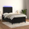 vidaXL Sommier &agrave; lattes de lit matelas et LED Noir 120x200 cm Velours