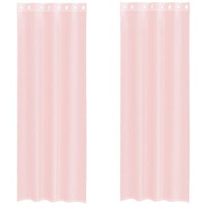 vidaXL Rideaux en voile avec &oelig;illets 2 pcs rose clair 140x260 cm