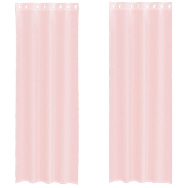 vidaXL Rideaux en voile avec œillets 2 pcs rose clair 140x260 cm