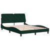 vidaXL Cadre de lit avec LED sans matelas vert fonc&eacute; 140x190 cm velours