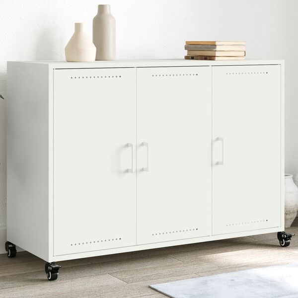 vidaXL Buffet blanc 100,5x39x72 cm acier
