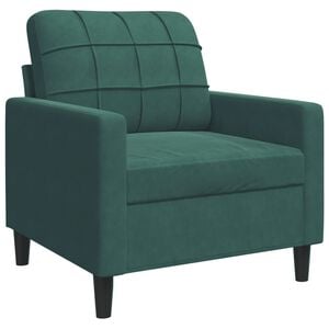 vidaXL Fauteuil Vert fonc&eacute; 60 cm Velours