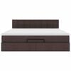 vidaXL Lit ottoman avec matelas et LED Marron fonc&eacute; 180x200 cm tissu