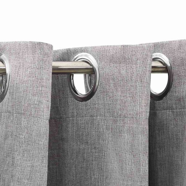 vidaXL Rideaux occultants Aspect lin avec &oelig;illets 2 pcs Gris 140x225cm